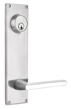 Emtek<br />S811 - Stainless Steel Style 5-1/2" C-C Keyed Sideplate - Passage, Single Keyed