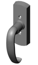 Rocky Mountain Hardware<br />EW508 - Tilt & Turn Window 1-1/2" x 4-1/2" Curved Escutcheon