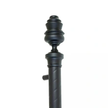 First Impressions Custom Door Pulls<br />MDS1 RPDSBR - Madison 1 - Door Pull - 2" Tubular Round Roped Grip with Fancy Cone Finials and Straight Round Mounts in Brass