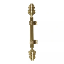 First Impressions Custom Door Pulls<br />MDS2 RDDSBR - Madison 2 - Door Pull - 1-1/2" Tubular Round Reeded Grip with Fancy Cone Finials and Wrap Around Classic Mounts in Brass