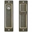 Rocky Mountain Hardware<br />SDL-S-EN - Entry Sliding Door Lock Set - 2-1/2" x 8-1/2" Rectangular Flush Pulls