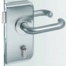 FSB Door Hardware  - EGR-RA - Aluminum European Glass Door Lock, Round Edge, Hard Edge Rose 2-3/16" (55mm)