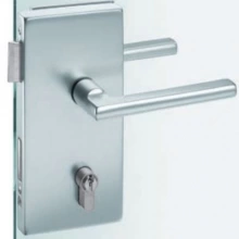 FSB Door Hardware <br />EGS-FL - Aluminum European Glass Door Lock, Square Edge, Patch Fitting Only