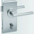 FSB Door Hardware <br />EGS-RA - Stainless Steel European Glass Door Lock, Square Edge, Hard Edge Rose 2-3/16" (55mm)