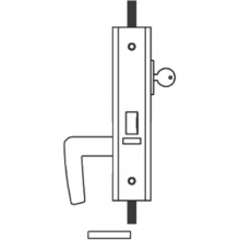 Accurate<br />G1757 - Swing Door Centered Entrance/Office Lockset - Latch by Lever Inside and Key Outside