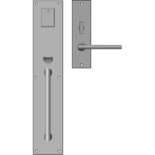 Rocky Mountain Hardware - G206/E211 - Entry Mortise Lock Set - 3-1/2" x 18" Exterior with 2-1/4" x 8" Interior Metro Escutcheons