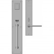 Rocky Mountain Hardware - G206/E257 - Entry Mortise Lock Set - 3-1/2" x 18" Exterior with 2-1/2" x 13" Interior Metro Escutcheons 