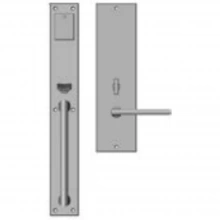 Rocky Mountain Hardware - G225/E262 - Entry Mortise Lock Set - 2-1/4" X 17" Exterior with 3-1/2" x 13" Interior Metro Escutcheons