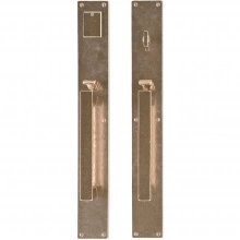 Rocky Mountain Hardware - G242/G241 - Entry Mortise Lock Set - 2-3/4" x 20" Metro Escutcheons