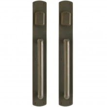 Rocky Mountain Hardware - G501/G501 Grips both sides - Pull/Pull Double Cylinder Dead Bolt - 2-3/4" x 20" Curved Escutcheons