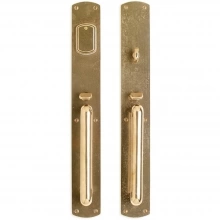 Rocky Mountain Hardware - G501/G502 - Entry Mortise Lock Set - 2-3/4" x 20" Curved Escutcheons