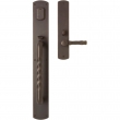 Entry Mortise Lock Set - 3-1/2" x 26" Exterior with 2-1/2" x 11" Interior Curved Escutcheons