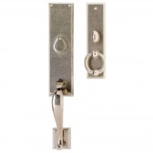 Rocky Mountain Hardware - G542/E431 - Entry Mortise Lock Set - 3-1/2" x 19-5/8" Exterior with 2-1/2" x 10" Interior Rectangular Escutcheons