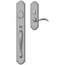 Rocky Mountain Hardware - G761/E723 - Entry Mortise Lock Set - 2-3/4" x 20" Exterior with 2-1/2" x 9" Interior Arched Escutcheons