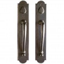 Rocky Mountain Hardware - G770/G770 Grips both sides - Pull/Pull Double Cylinder Dead Bolt - 3-1/2" x 20" Arched Escutcheons