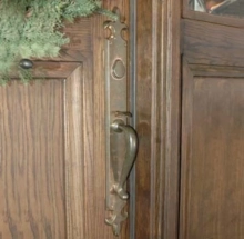 Rocky Mountain Hardware<br />G841/G842 - Entry Mortise Lock Set - 3-1/4" x 27" Fleur de Lis Escutcheons