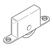 Hafele<br />404.36.011 - Lower Running Gear, Heavy Interior Doors 55 kg (120 lbs) Straightaway 115, Zinc plated steel casing with nylon wheel
