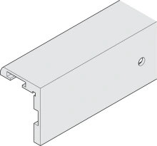 Hafele<br />940.40.201 - Angled Profile, Pre-drilled  for HAWA Junior 40 Upper Tracks, length: 2 m (6&rsquo; 6 3/4&rdquo;)