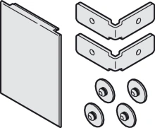Hafele<br />941.12.060 -  End Piece, On one side, for wall mounting for Hawa Divido, 51 x 60 mm (2" x 2 3/8")