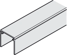 Hafele<br />941.13.560  -  Upper Guide Channel, Single, 40 x 40 mm (1 9/16" x 1 9/16")  Hawa Divido 80 H, Length: 6 m (19 8 1/4")