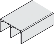 Hafele<br />941.13.935  - Upper Guide Channel, Dual, 78 x 40 mm (3 1/16" x 1 9/16")  For Hawa Divido 80 H, Length: 3.5 m (11 5 13/16")