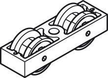 Hafele<br />941.20.100 - Running Gear, Double Roller For Hawa Junior, For 1 door: 2 pieces