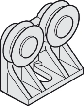 Hafele<br />942.17.012 - Running Gear, Double Roller for Hawa Media, For 1 doors: 2 piece