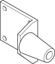 Hafele<br />942.51.051 - Door Stop, Medium Duty, Screw-Mounted Straightaway 100 Inox, Extruded aluminum with rubber buffer