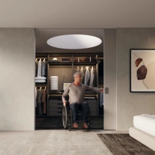 Hafele<br />941.04.015 - Sliding door fitting, Hawa Junior 100 B Pocket, set for 1-leaf sliding wood doors, w/ SoftMove 100 soft/self close (one side), w/ spring buffer