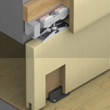 Hafele<br />941.04.003 - Sliding door fitting, Hawa Junior 100 Z /100 Z Pocket, set for 1 and 2 leaf wooden sliding doors w/ soft/self close (one side), w/ SoftStop (one side)