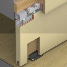 Hafele<br />940.41.017 - Hawa Junior 40/B, set for 1-leaf wooden sliding doors w/ track buffer on both sides