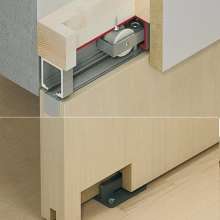 Hafele<br />940.80.118 - HAWA Junior 80/B, set for 1-leaf and 2-leaf wooden sliding doors w/o running track, w/ long hanger bolt (+20mm)