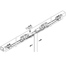 Hafele<br />499.72.111 - Sliding Door Retail Kit, Slido D-Line 11 w/ 2 m upper track, 50 kg (110 lbs) door weight; w/ one soft close