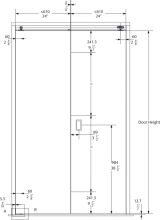 Hafele<br />943.51.002 - Sliding Set, Slido Classic Bifold 30 For 2 panels/doors, includes 1.22 m (48 1/16") long upper track