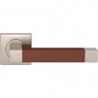 Turnstyle Designs<br />HR1465 - Hammered Recess Leather, Door Lever, Square Stitch In