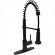 Huntington Brass<br />K1924349-MPQ - Rexford Professional Style Kitchen Sink Faucet in Matte Black with Deck Plate