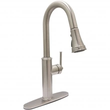 Huntington Brass - K1930002-MYJ - Crest Pull Down Kitchen Sink Faucet in PVD Satin Nickel with Deck Plate