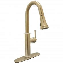 Huntington Brass - K1930016-MYJ - Crest Pull Down Kitchen Sink Faucet in PVD Satin Brass with Deck Plate