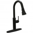 Huntington Brass<br />K1930049-MYJ - Crest Pull Down Kitchen Sink Faucet in Matte Black with Deck Plate