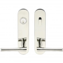 INOX Unison Hardware - LA214 TL4 - Tubular Champagne Lever with LA Oval Plate in AISI 304 Stainless Steel