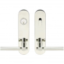 INOX Unison Hardware - LA251 TL4 - Tubular Sequoia Lever with LA Oval Plate in AISI 304 Stainless Steel