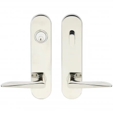 INOX Unison Hardware - LA344 TL4 - Tubular Ecco Lever with LA Oval Plate in AISI 304 Stainless Steel