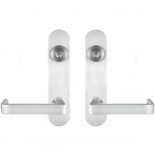 INOX Unison Hardware - LA346 TL4 - Tubular Osaka Lever with LA Oval Plate in AISI 304 Stainless Steel