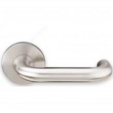INOX Unison Hardware - RA102 TL4 - Tubular Munich Lever with RA Rosette in AISI 304 Stainless Steel