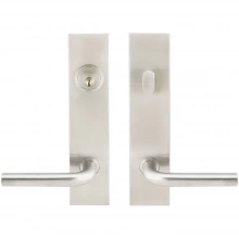 INOX Unison Hardware - SF101 TL4 - Tubular Cologne Lever with SF Rectangular Plate in AISI 304 Stainless Steel