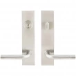 INOX Unison Hardware<br />SF101 TL4 - Tubular Cologne Lever with SF Rectangular Plate in AISI 304 Stainless Steel