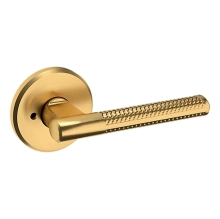 Baldwin<br />L015.044.PRIV IN STOCK - L015 Lever w/ R016 Rose - Privacy Set, Lifetime (PVD) Satin Brass Finish L015044PRIV Quick Ship