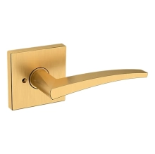 Baldwin<br />L022.044.PRIV IN STOCK - L022 Lever w/ R017 Rose - Privacy Set, Lifetime (PVD) Satin Brass Finish L022044PRIV Quick Ship