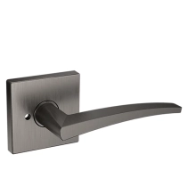 Baldwin<br />L022.076.PRIV IN STOCK - L022 Lever w/ R017 Rose - Privacy Set, Lifetime (PVD) Graphite Nickel Finish L022076PRIV Quick Ship