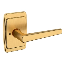 Baldwin<br />L024.044.PRIV IN STOCK - L024 Lever w/ R046 Rose - Privacy Set, Lifetime (PVD) Satin Brass Finish L024044PRIV Quick Ship